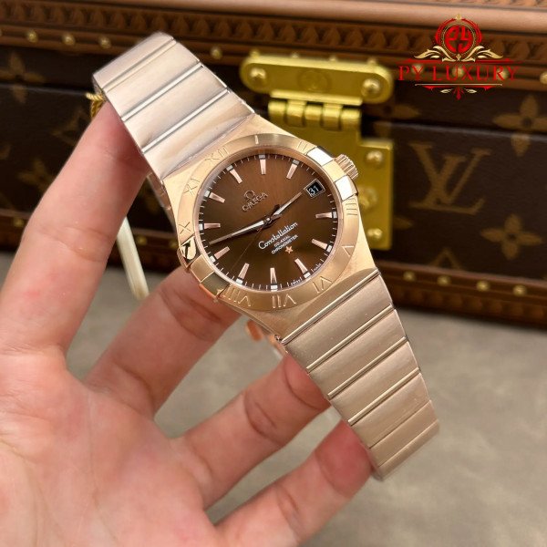 Omega Constellation 123.50.38.21.13.001 Red Gold Brown Dial Best Replica 38mm
