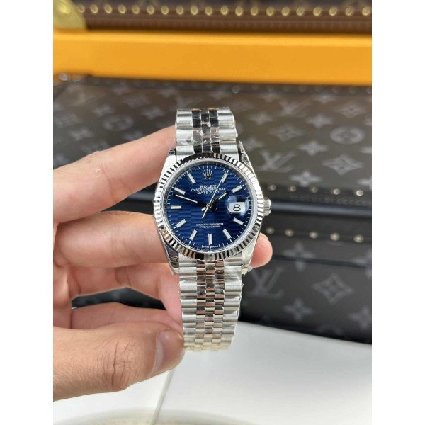 Rolex Datejust Blue Motif Dial Luminous Jubilee Bracelet Super Clone 36mm