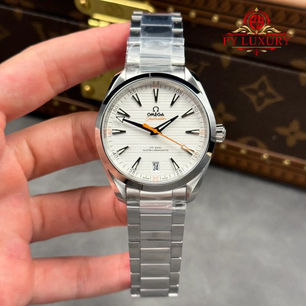 Omega Seamaster Aqua Terra Co-Axial Master Chronometer White Dial Orange Hand Best Replica VSF 41mm