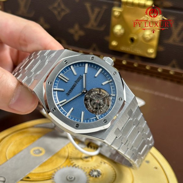 Audemars Piguet Royal Oak Selfwinding Flying Tourbillon 26730TI 50th Anniversary Blue Dial Best Replica BBS 41mm
