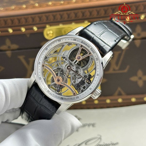 Audemars Piguet Code 11.59 26600CR Silver Tone Inner Bezel Black Leather Strap 1:1 Best Replica APPF 41mm