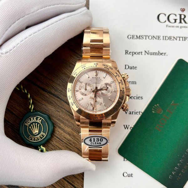 Rolex Daytona 116505-0017 “Sundust Dial” with Baguette-Diamond Index Replica Clean Factory 40mm