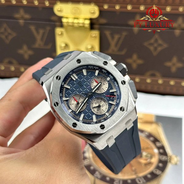 Audemars Piguet Royal Oak Offshore Chronograph 26420TI Blue Dial Rubber Band 1:1 Best Replica APSF 43mm