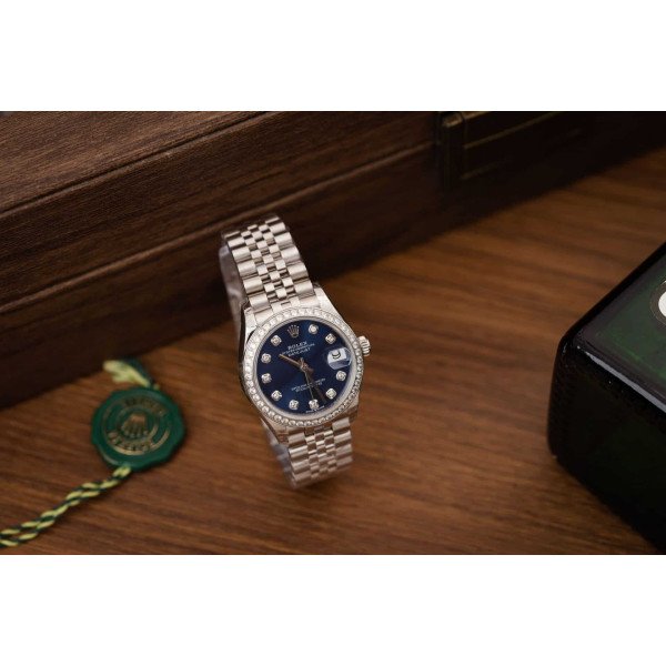 Rolex Datejust Lady 31 Blue Diamond Dial Stone-set Bezel Jubilee Replica