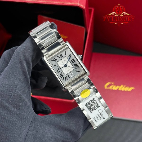 Cartier Tank Must WSTA0053 XL Silver Dial Steel Bracelet Best Replica AF 31mm x 41mm