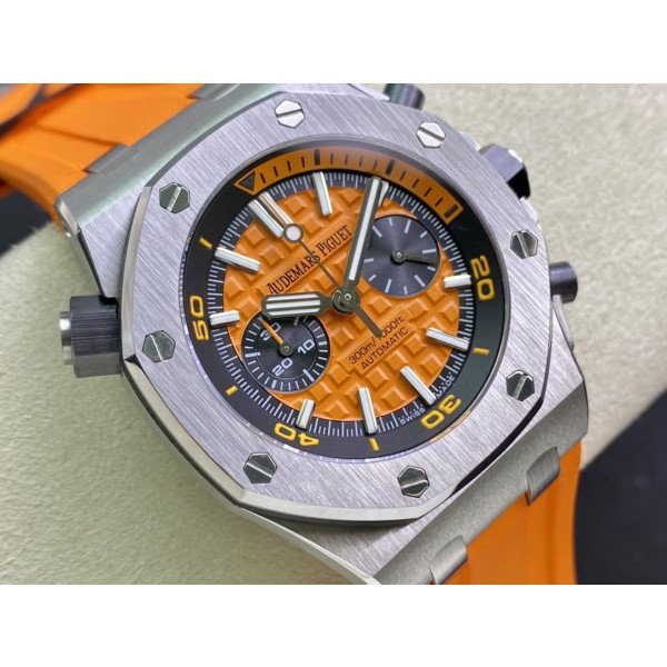 Audemars Piguet Royal Oak Offshore Diver Chronograph 26703ST Orange Dial Orange Rubber Best Replica JHF 42mm