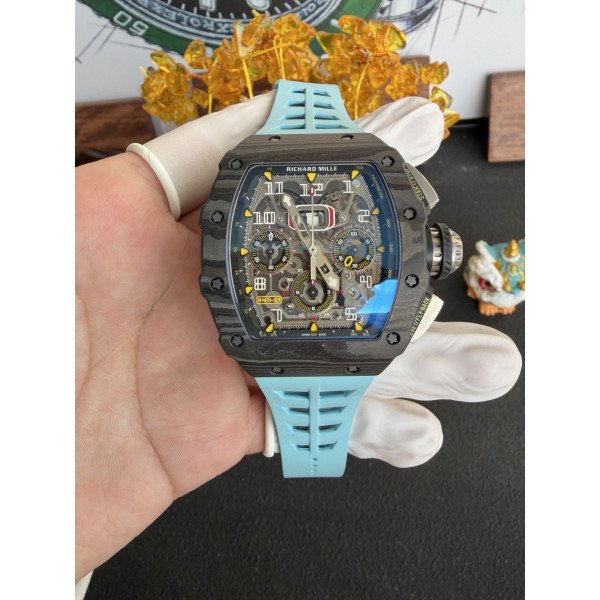 Richard Mille RM11-03 Black Carbon TPT Automatic Chronograph 1:1 Super Clone 49.94 x 44.5mm