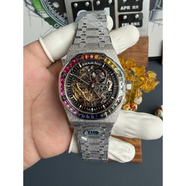 Audemars Piguet Royal Oak Frosted White Gold Openworked 15412BC Skeleton Dial Best Replica THB 41mm