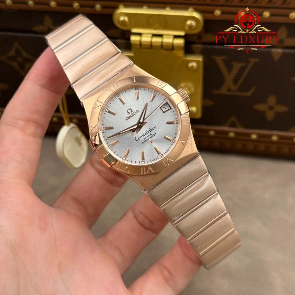 Omega Constellation 123.50.38.21.02.001 Red Gold Silver Dial Best Replica 38mm