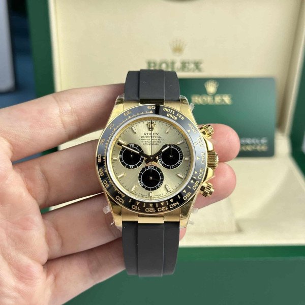 Rolex Daytona 126518 Yellow Gold Champagne Dial Oysterflex 155g Super Clone 40mm