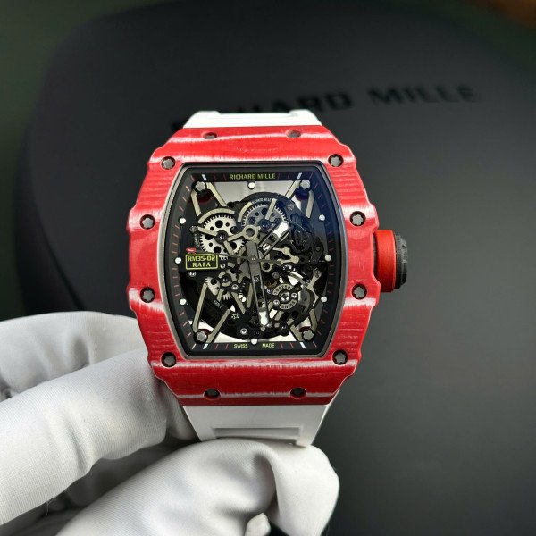 Richard Mille RM35-02 Rafael Nadal Red Quartz TPT Replica BBR V3 49.94mm x 44.5mm