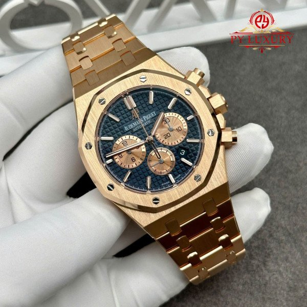 Audemars Piguet Royal Oak Chronograph 26331OR Blue Dial Custom Made 18K Solid Gold Original Calibre FP 1185 Movement 41mm