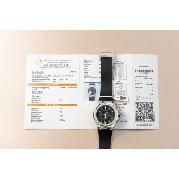 Hublot Classic Fusion Orlinski Titanium Alternative Pavé Black Dial Customized Lab-grown Diamonds APS 40mm