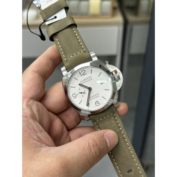 Panerai Luminor Marina PAM1314 Steel White Dial Leather Best Replica VSF 44mm