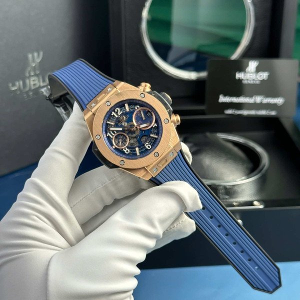 Hublot Big Bang Unico King Gold Blue Dial Best Replica BBF 42mm