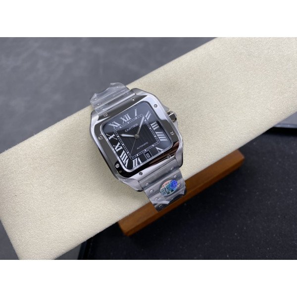 Cartier Santos WSSA0096 Large Model Black Dial Best Replica THBF 39.8mm