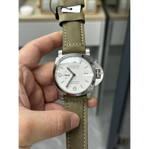 Panerai Luminor Marina PAM1314 Steel White Dial Leather Best Replica VSF 44mm