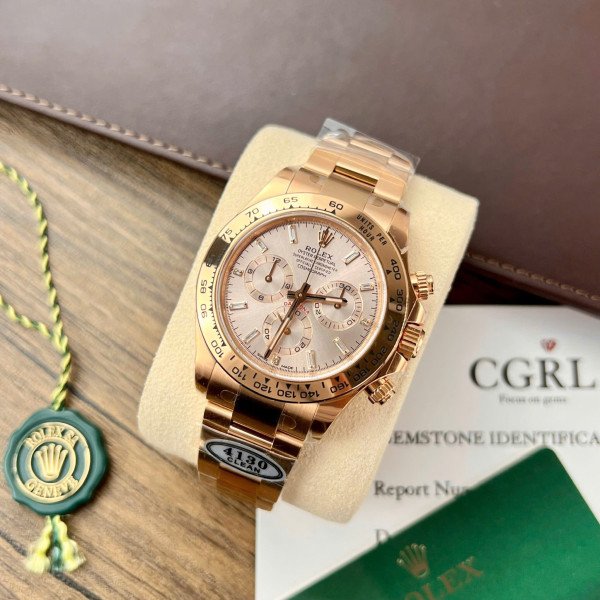 Rolex Daytona 116505-0017 “Sundust Dial” with Baguette-Diamond Index Replica Clean Factory 40mm