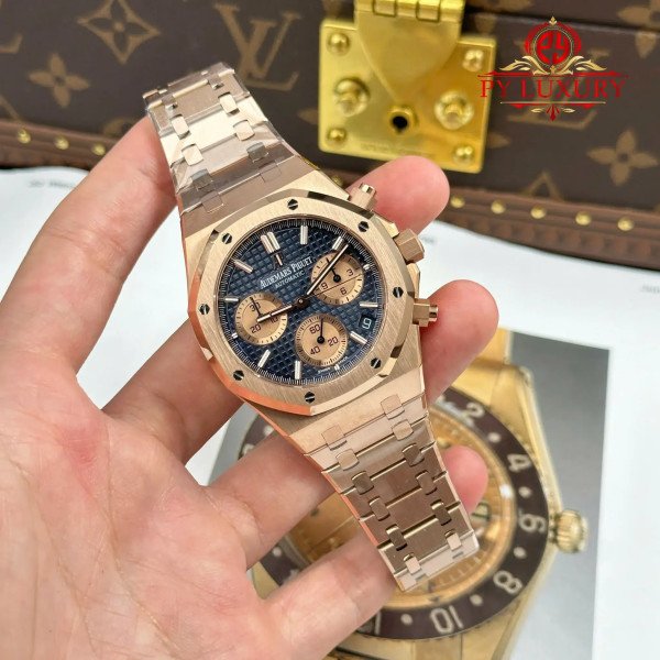 Audemars Piguet Royal Oak Chronograph 26239OR Rose Gold Blue Dial 1:1 Super Clone APSF 41mm
