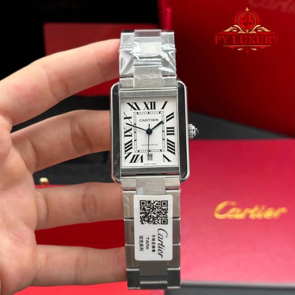 Cartier Tank Solo Extra-Large W5200028 Silver Dial Steel Bracelet Best Replica AF 31mm x 41mm