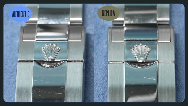Rolex Daytona buckle finishing comparison authentic vs Collect