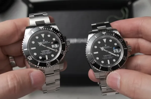 Rolex Cyclops lens real vs fake comparison showing magnification differences