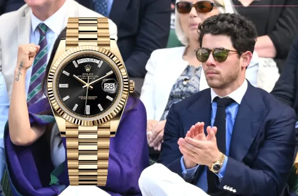 Nick Jonas wearing Rolex Day-Date