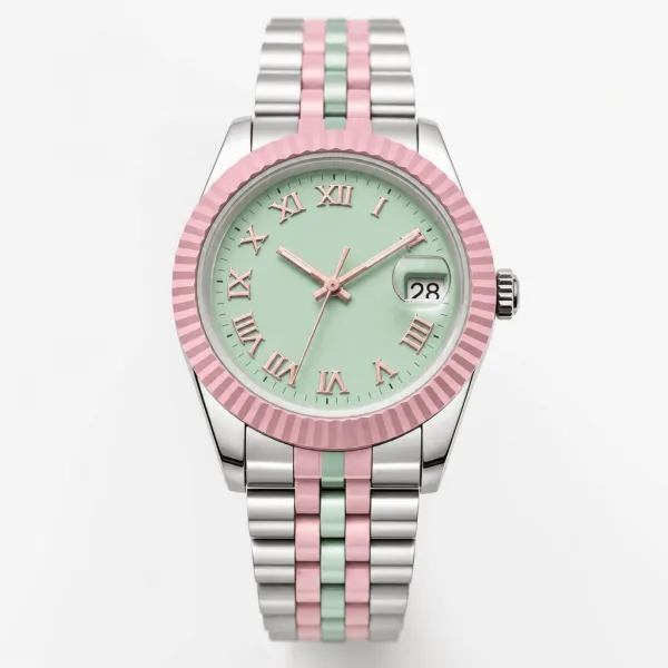 DateJust Pop concept watch - candy-color fluted bezel for Swatch Rolex collaboration