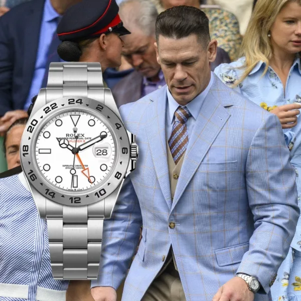 John Cena wearing a Rolex Explorer at the Wimbledon 2025