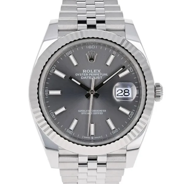 Super Clone Rolex Rhodium Dial Fluted Bezel Jubilee Bracelet