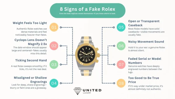 How to spot Fake Rolex Infographic