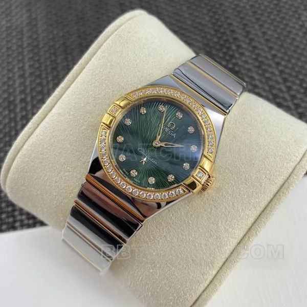 Omega Constellation Green Disk 27mm Quartz Top Replica Watch