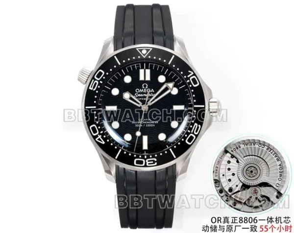 Tasting of three black dial Omega Seamaster replica watches from OR factory